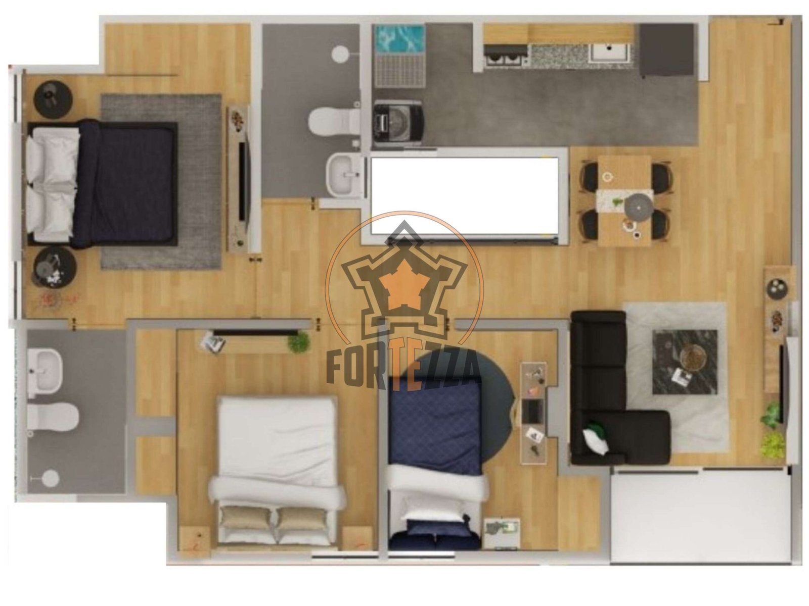 Proyecto nuevo para el año 2026 de apartamentos con diseño industrializado.